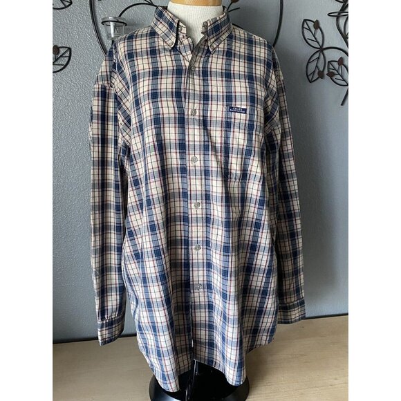 Chaps Ralph Lauren Dress Shirt Men’s Size Large Button Down Long Sleeve Plaid - Picture 1 of 6
